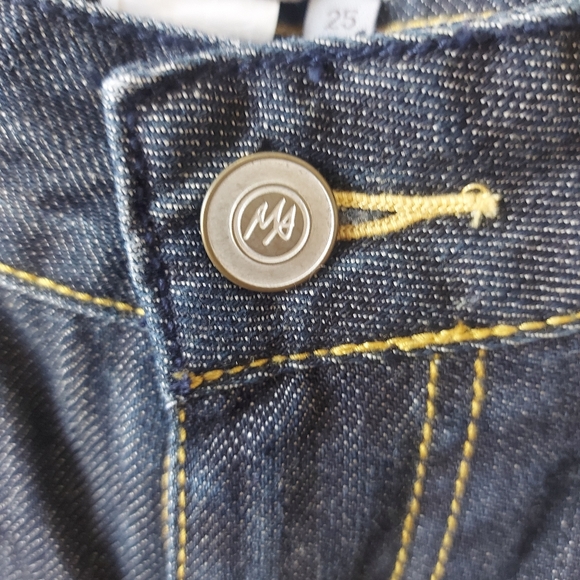 Tex by Max Azria Dark Wash Slim Straight Low Rise Denim Jeans Size 25 - Picture 5 of 7